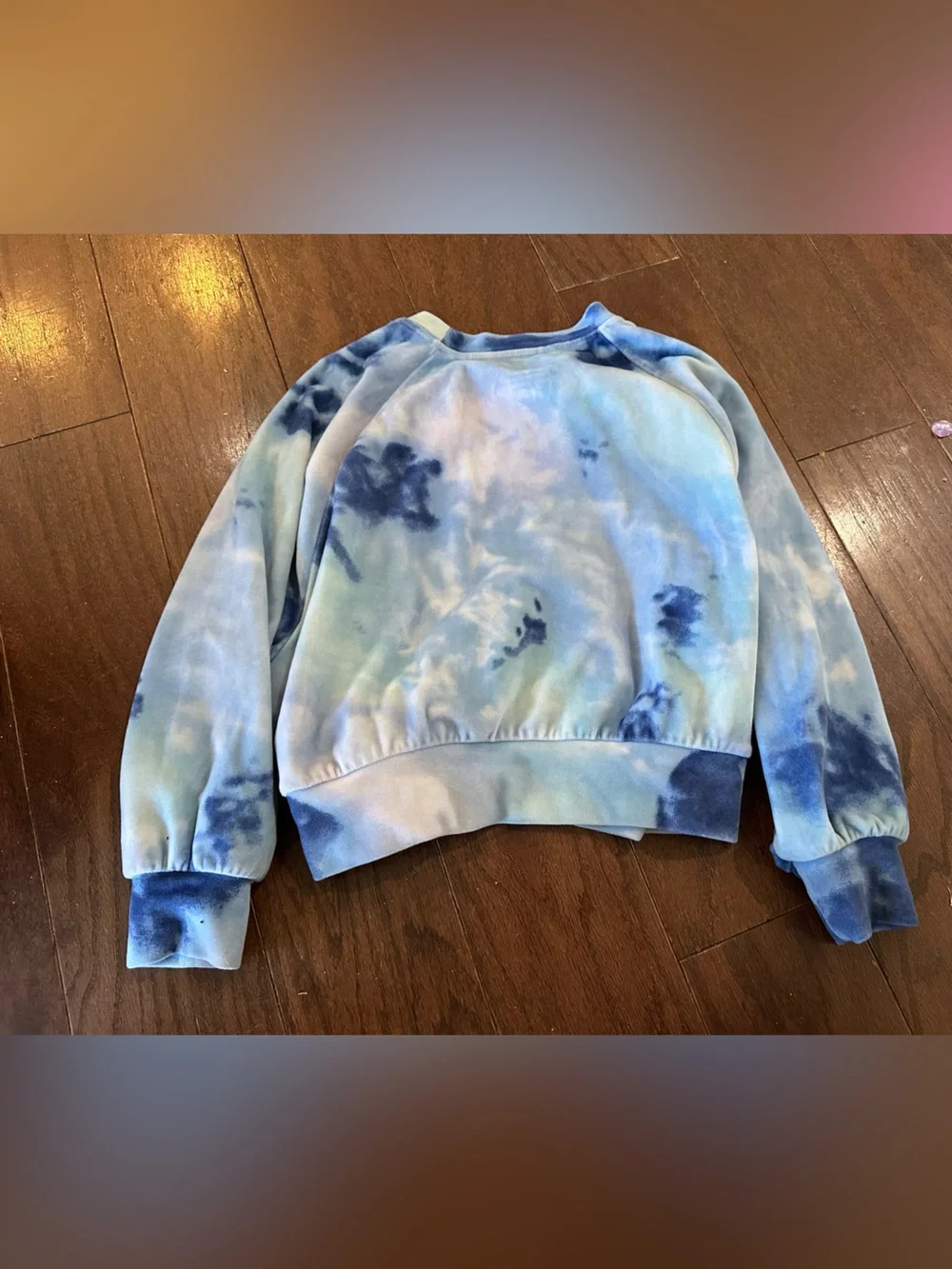 Justice Blue Tie-Dye Lace-Up Sweatshirt